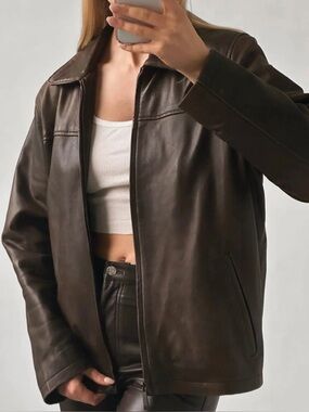US Polo Assn Vintage Brown Leather Jacket